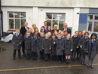 Sir David was pleased to visit St. Michael's School